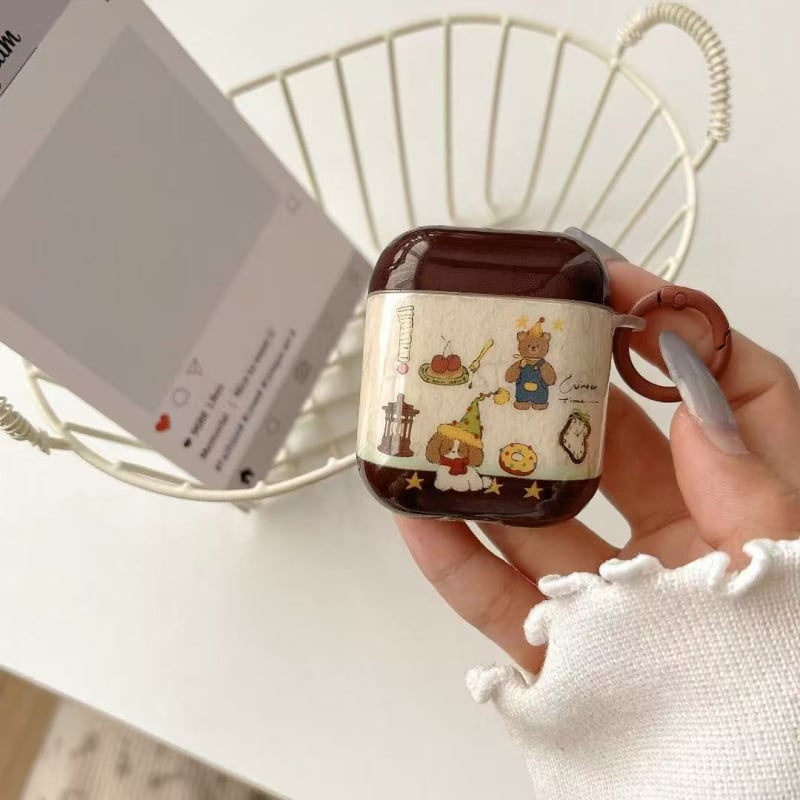 AirPods Pro 2 szilikontok, rajzfilmszerű medve dizájn, Apple-kompatibilis