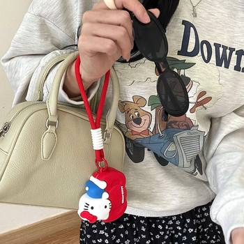 Zaštitna futrola za AirPods Pro 2/3/4 generacije s mačjim motivom i mašnicom, karikaturalni reljef