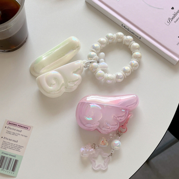 Θήκη AirPods με ηλεκτροχρωμιωμένα φτερά, καρτούν στυλ, ανάγλυφος TPU, συμβατή με Apple