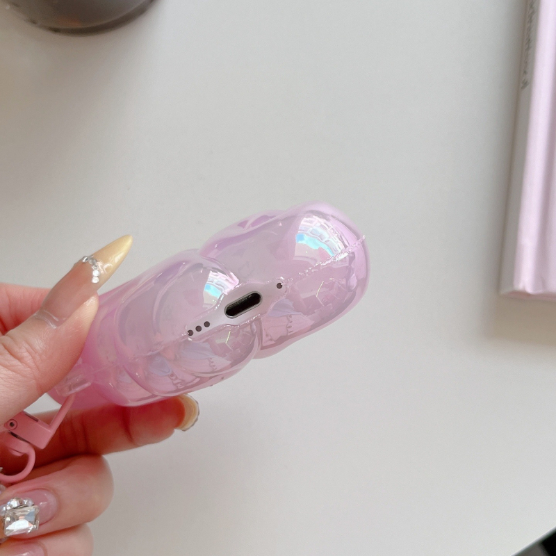 Θήκη AirPods με ηλεκτροχρωμιωμένα φτερά, καρτούν στυλ, ανάγλυφος TPU, συμβατή με Apple