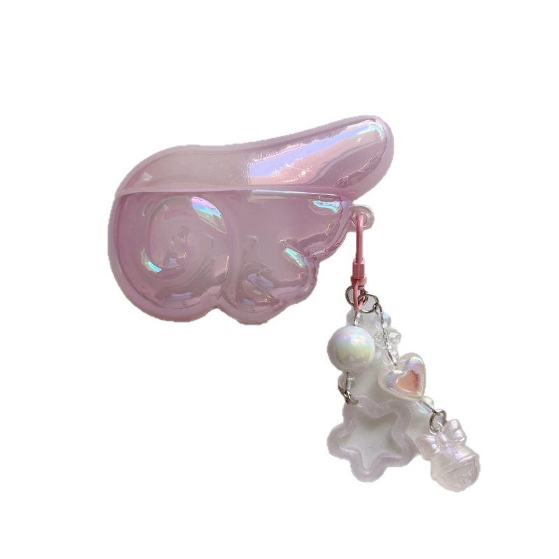 Θήκη AirPods με ηλεκτροχρωμιωμένα φτερά, καρτούν στυλ, ανάγλυφος TPU, συμβατή με Apple