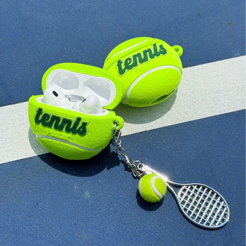 Θήκη AirPods Pro 2/3/4 Γενιά – Σχεδιασμός με προσομοιωμένη υφή μπάλας τένις, Υλικό PVC, Κωδικός Προϊόντος POP, Φορητός Σχεδιασμός, Στυλ Γενικού Σκοπού, Κατασκευή: Έντυπωση