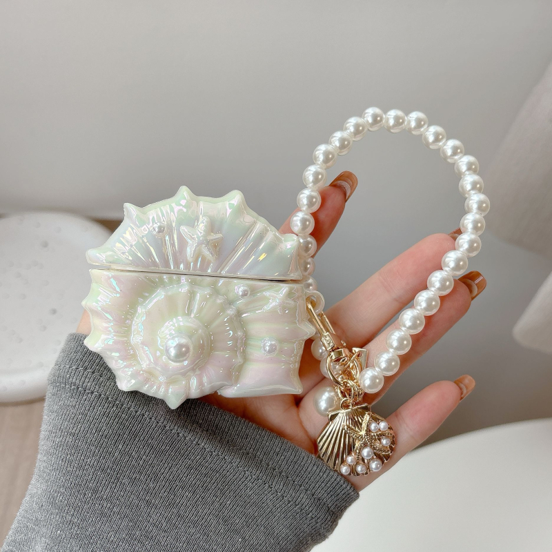 Θήκη AirPods με χαρακτική λέιζερ σε όστρακο μαργαριταριού, TPU προστατευτικό κάλυμμα, στυλ καρτούν, συμβατό με Apple