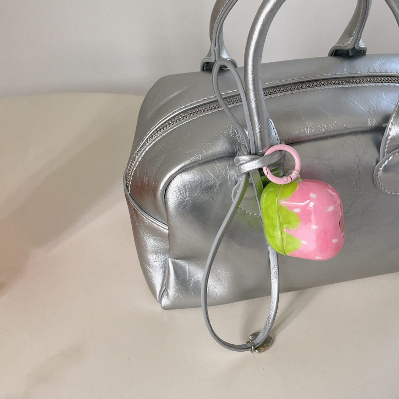 Ružičasto zaštitno kućište s motivom jagode za Apple AirPods 4. generacije, Pro 2 slušalice, kompatibilno s bežičnim punjenjem