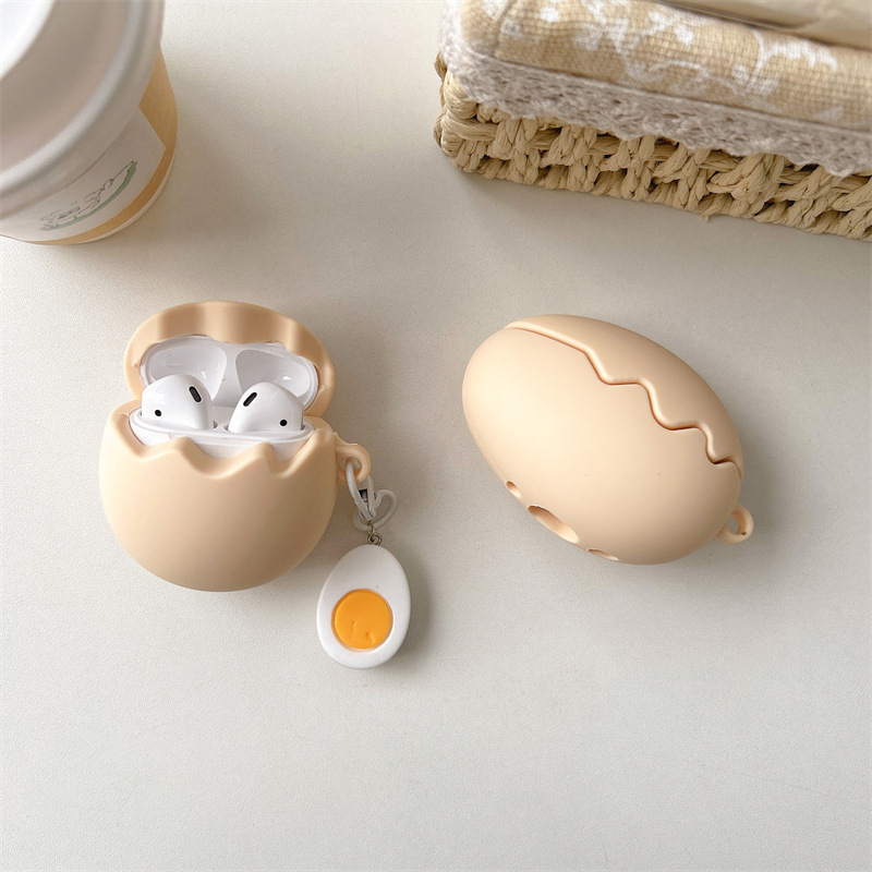 3D silikonska torbica u obliku jaja za AirPods Pro, kompatibilna s generacijama 1–4
