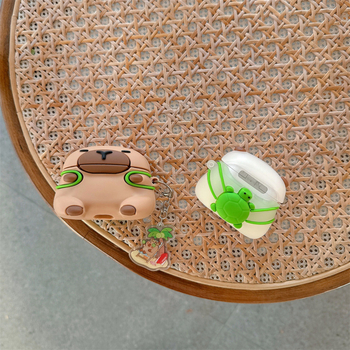 Силиконов предпазен калъф за AirPods 4 и AirPods Pro 3 – карикатурен релеф UV капибара дизайн (Материал: силикон; Съвместимост: AirPods 4, AirPods Pro 3; Стил: Карикатура; Изработка: Релеф)