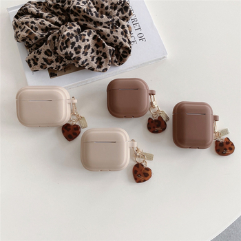 Silikonska zaštitna maska s leopardovim uzorkom u obliku srca za Apple AirPods 4. generacije, kompatibilna s Pro 2 i 3. generacijom