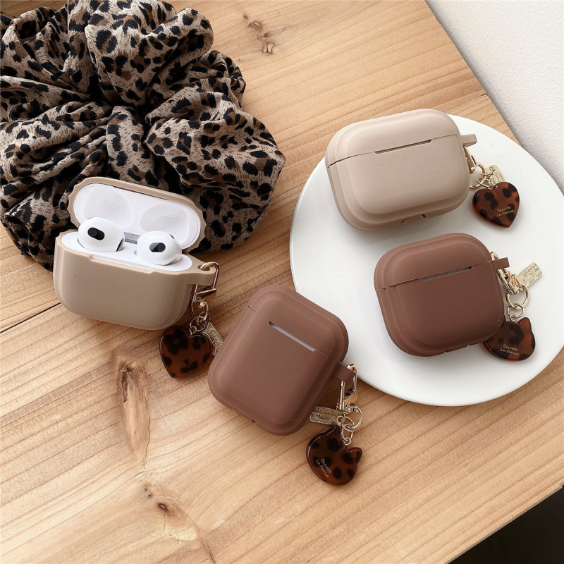 Silikonska zaštitna maska s leopardovim uzorkom u obliku srca za Apple AirPods 4. generacije, kompatibilna s Pro 2 i 3. generacijom