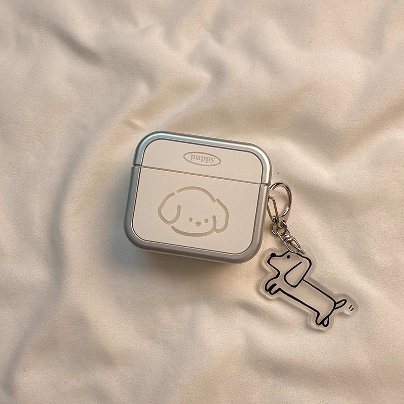 Kryt na AirPods Pro 2/3 s príveskom mačka a pes, kórejský štýl, TPU, mäkké puzdro, elektroplating