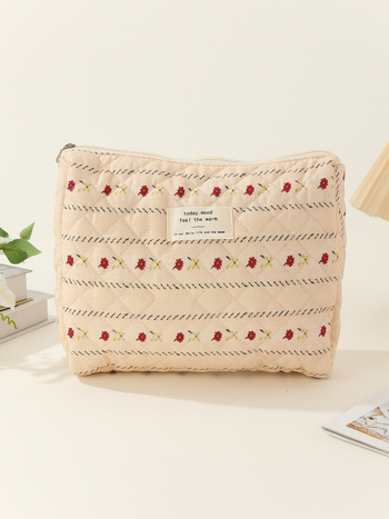 Torbica za šminku s cvjetnim uzorkom, pamuk, prijenosna za putovanja