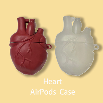 Carcasă din silicon pentru AirPods Pro 2nd/3rd Gen, design inimă 3D – turnare prin injecție, compatibilă cu Apple