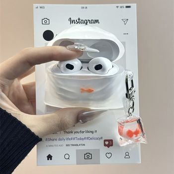 Canibao husă din silicon pentru AirPods – Design creativ cu pește într-o pungă de gunoi, Carcasă protectoare cu relief pentru AirPods Apple 1/2/4 Gen și AirPods Pro a 3-a generație