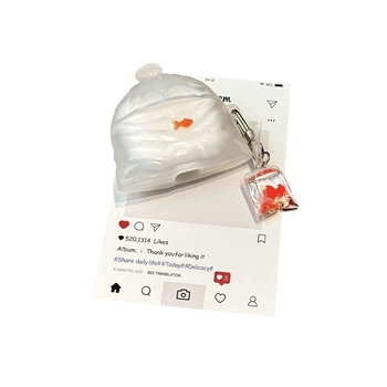 Canibao husă din silicon pentru AirPods – Design creativ cu pește într-o pungă de gunoi, Carcasă protectoare cu relief pentru AirPods Apple 1/2/4 Gen și AirPods Pro a 3-a generație