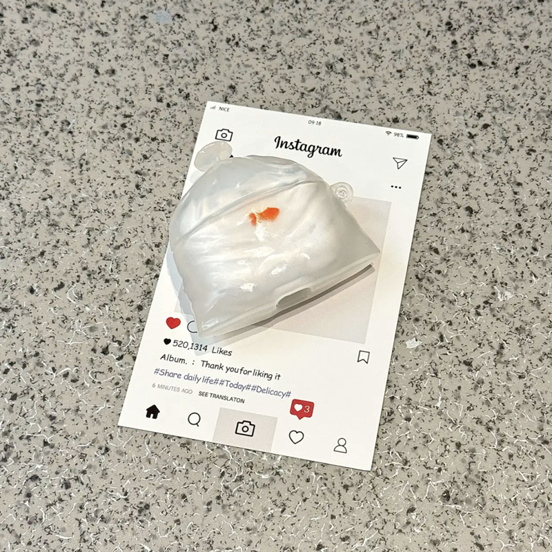 Canibao husă din silicon pentru AirPods – Design creativ cu pește într-o pungă de gunoi, Carcasă protectoare cu relief pentru AirPods Apple 1/2/4 Gen și AirPods Pro a 3-a generație