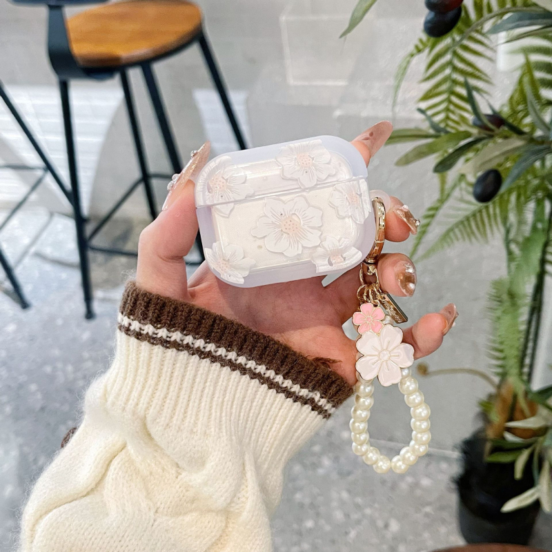 Kućište za AirPods Pro s dizajnom cvijeta trešnje, za 4. generaciju i 2./3. generaciju, otporno na padove