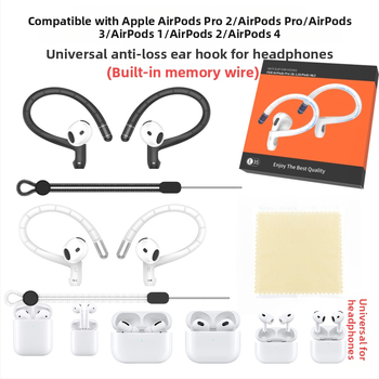 AirPods silikónový háčik na ucho – proti strate, prenosný, vstrekované, všeobecné použitie pre Apple AirPods (1./2. generácia)