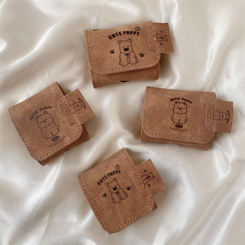 Θήκη AirPods 4/Pro 3 με καπάκι από τεχνητό δέρμα, Καρτούν Γουέστ Χάιλαντ Τερριερ, μαλακή θήκη, χαραγμένο μοτίβο