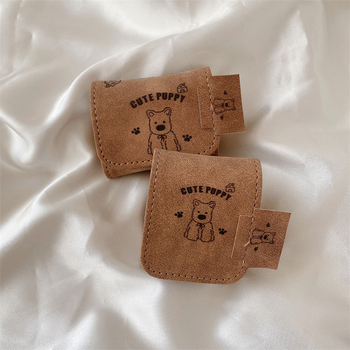 Θήκη AirPods 4/Pro 3 με καπάκι από τεχνητό δέρμα, Καρτούν Γουέστ Χάιλαντ Τερριερ, μαλακή θήκη, χαραγμένο μοτίβο