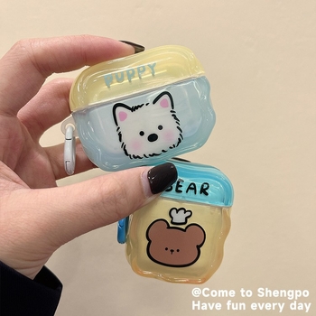 Wanlechen Carcasă TPU pentru AirPods Pro 2 și AirPods 4 Gen — All-in-One, Stil Cartoon, Finisaj cu spray