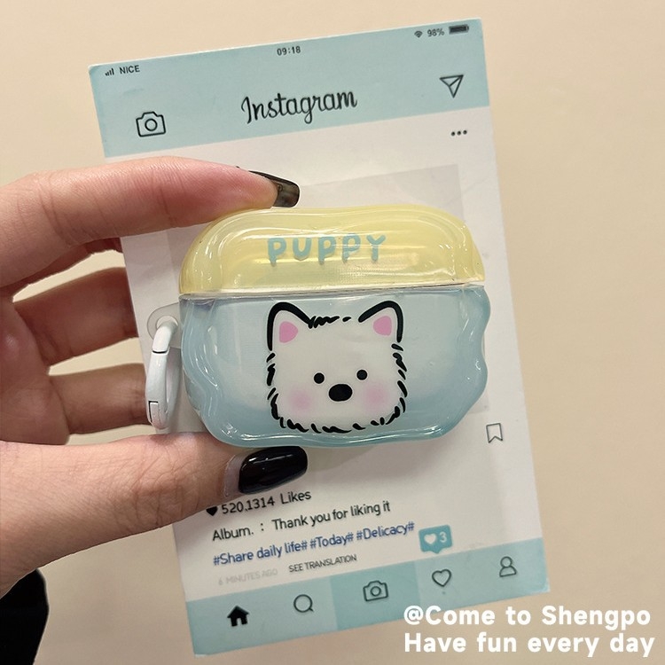 Wanlechen Carcasă TPU pentru AirPods Pro 2 și AirPods 4 Gen — All-in-One, Stil Cartoon, Finisaj cu spray