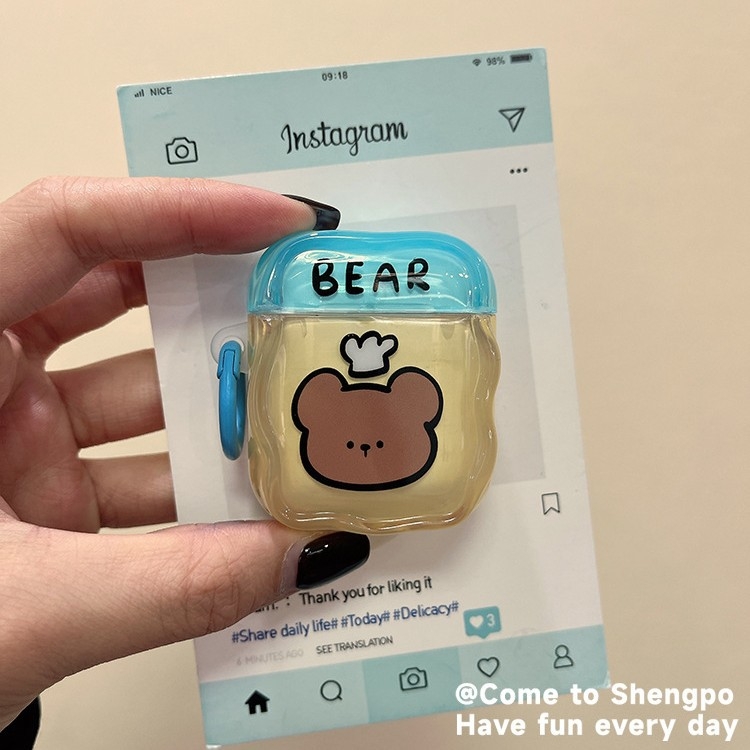 Wanlechen Carcasă TPU pentru AirPods Pro 2 și AirPods 4 Gen — All-in-One, Stil Cartoon, Finisaj cu spray