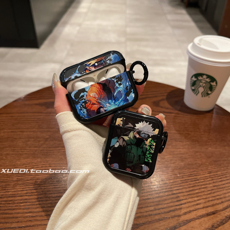 Carcasă de protecție TPU Naruto Kakashi pentru AirPods Pro 2 și AirPods 3/4 Gen, tip split, universal, turnare prin injecție