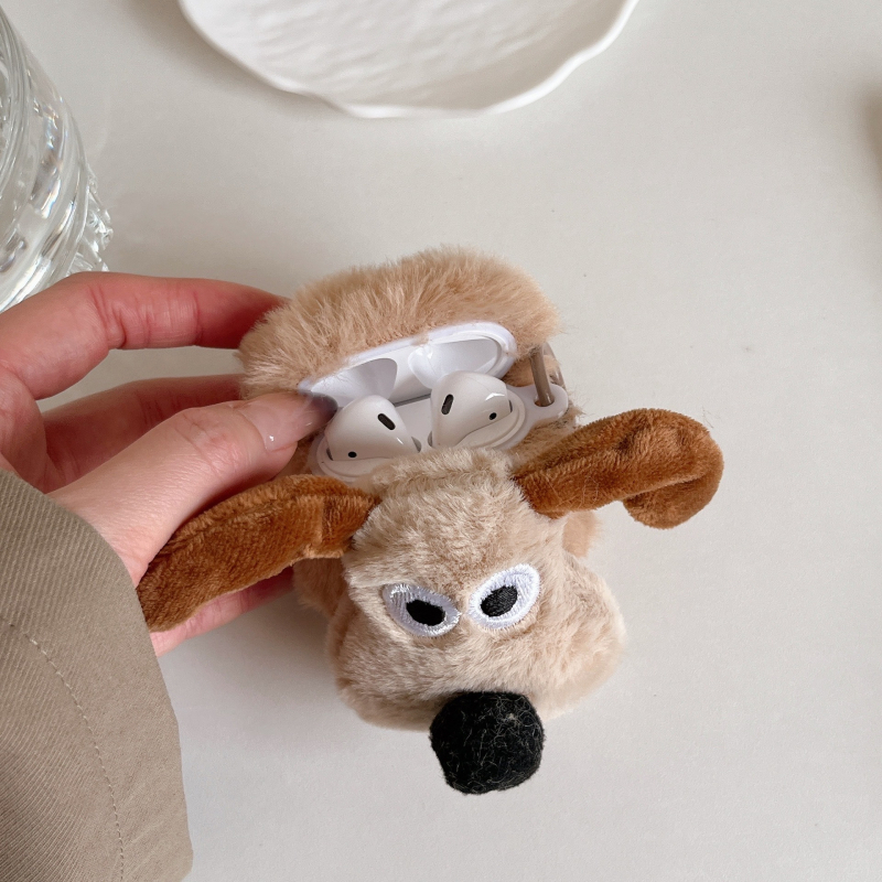 Husă pluș pentru AirPods Pro 3 – model animal desen animat, portabil, din pluș