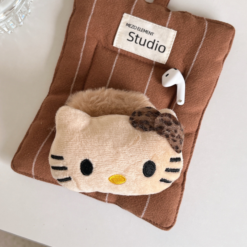 Husă pluș pentru AirPods Pro 3 – model animal desen animat, portabil, din pluș