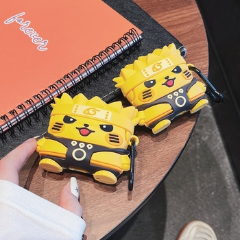 Carcasă AirPods Pro cu temă Naruto – silicon, turnare prin injecție, design portabil, stil desen animat, compatibil Apple, Sasuke și Pokémon