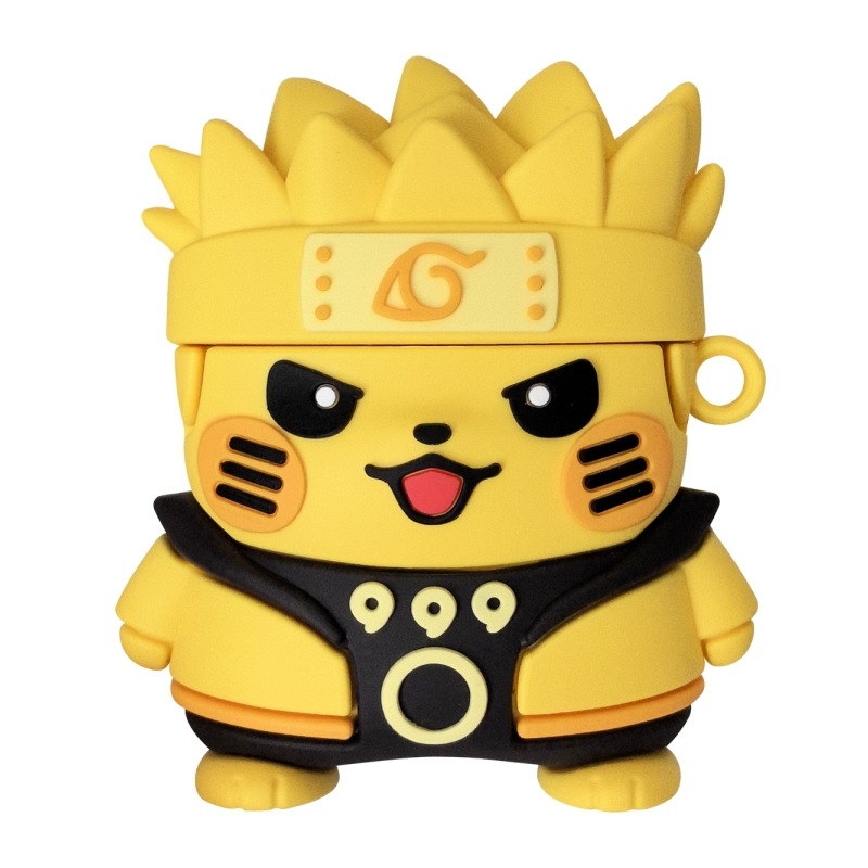 Carcasă AirPods Pro cu temă Naruto – silicon, turnare prin injecție, design portabil, stil desen animat, compatibil Apple, Sasuke și Pokémon