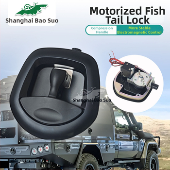 Auto rokas balsta slēdznis ar elektromagnētisku fishtail dizainu, cinka sakausējums, čūsku cilindrs, modelis BSS832-3; piemērots automobiļiem, kravas automobiļiem, pikapiem, RV un būvniecības transportlīdzekļiem.