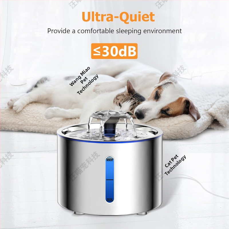 Fontána na vodu pre domáce zvieratá zo nerezovej ocele so filtráciou, odnímateľná, vhodná pre mačky a psy, bez aplikácie