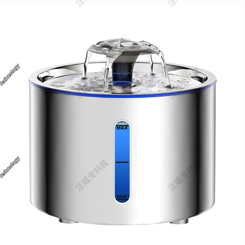 Fontána na vodu pre domáce zvieratá zo nerezovej ocele so filtráciou, odnímateľná, vhodná pre mačky a psy, bez aplikácie