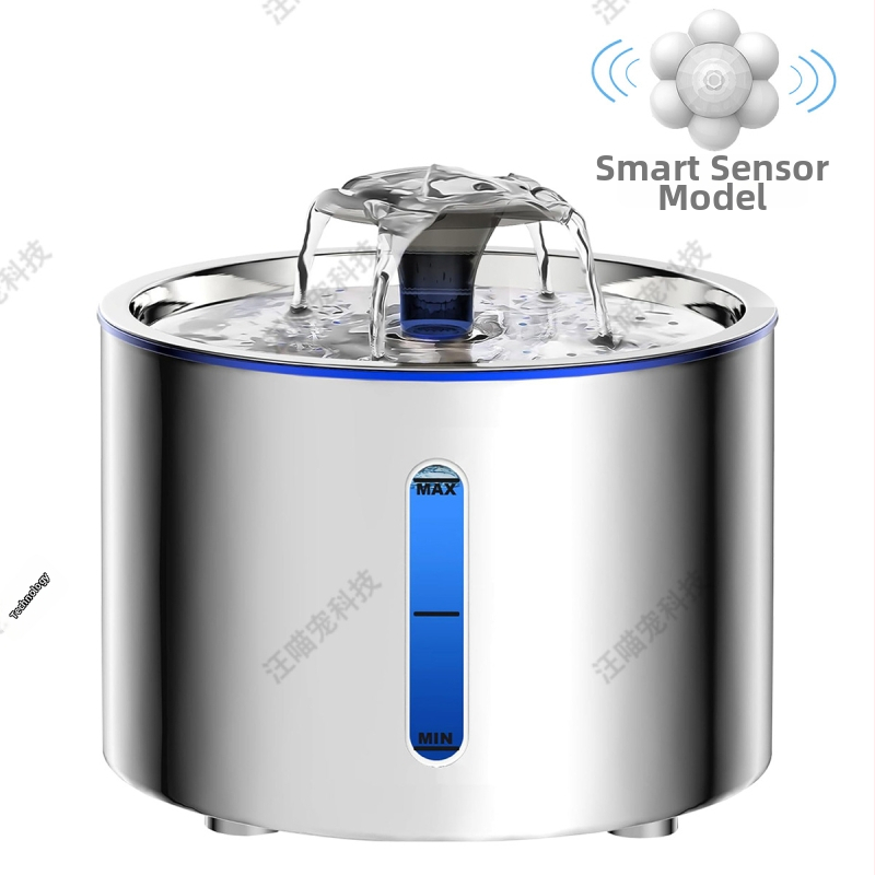 Fontána na vodu pre domáce zvieratá zo nerezovej ocele so filtráciou, odnímateľná, vhodná pre mačky a psy, bez aplikácie