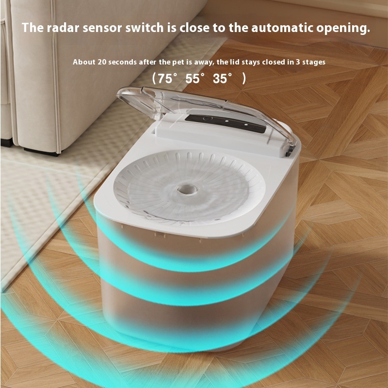 Dispenser za vodu za kućne ljubimce s pametnim preklopnim poklopcem, senzorizirano napajanje za napajanje, za pse i mačke, model EG-617, otklopni dizajn