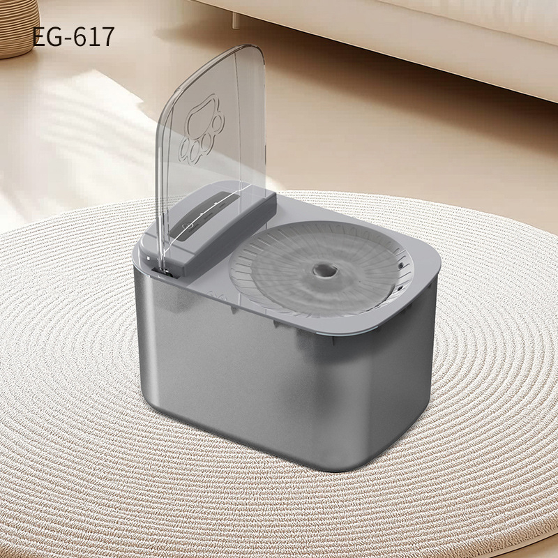 Dispenser za vodu za kućne ljubimce s pametnim preklopnim poklopcem, senzorizirano napajanje za napajanje, za pse i mačke, model EG-617, otklopni dizajn