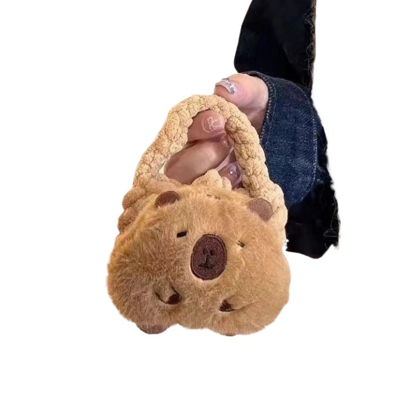 Carcasă de protecție pentru monede, cu geantă pluș pentru depozitare și gravură cu capybara într-un desen animat