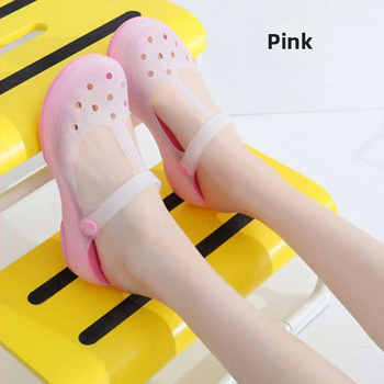 Moteriški Mary Jane želė sandalai su stora EVA padu, prieš slydimą, vidutinio aukščio viršus, apvali nosis