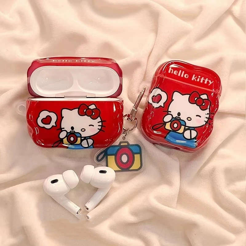Carcasă TPU cu design KT Cat pentru AirPods Pro 2 Gen – imprimare, semi-transparent, portabil, compatibil Apple