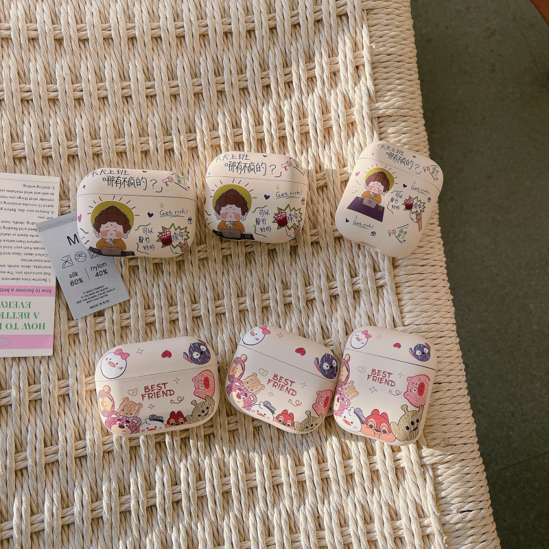 TPU univerzális védő tok AirPods 1/2/3 és AirPods Pro 2-hez, átlátszó matt felület, permetezett bevonat