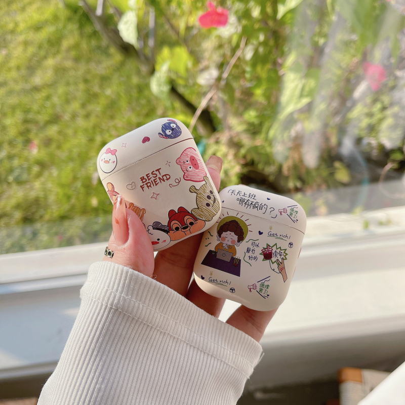 TPU univerzális védő tok AirPods 1/2/3 és AirPods Pro 2-hez, átlátszó matt felület, permetezett bevonat