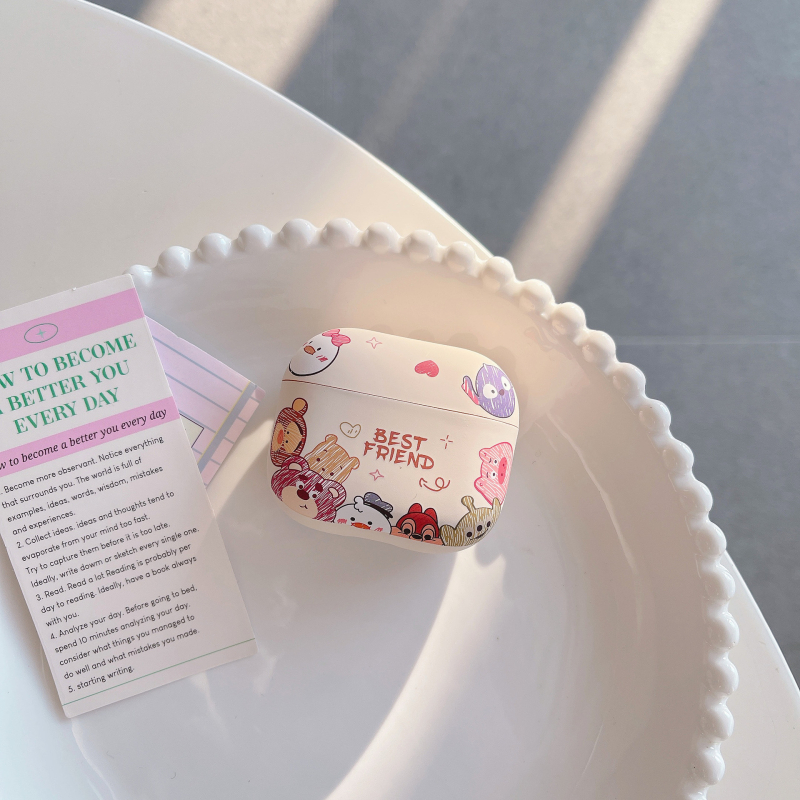 TPU univerzális védő tok AirPods 1/2/3 és AirPods Pro 2-hez, átlátszó matt felület, permetezett bevonat