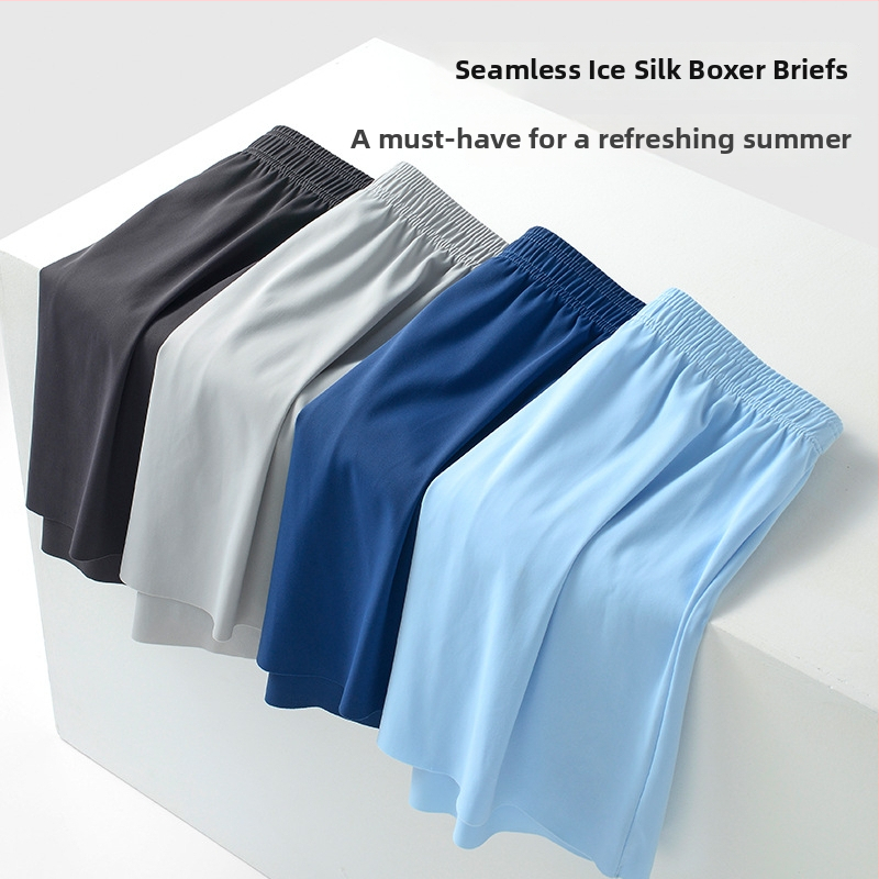 Vīriešu Ice Silk atpūtas šorti - Plain-Weave neilons, neilona kroņa oderējums, 21-30D diegi, vidējā josta