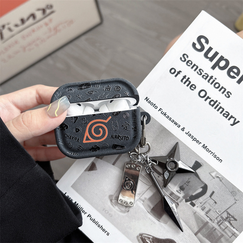 Husă pentru AirPods Pro cu temă Naruto, stil Cartoon, TPU, turnare prin injecție, compatibilă cu AirPods Pro de a 2-a și a 3-a generație de la Apple