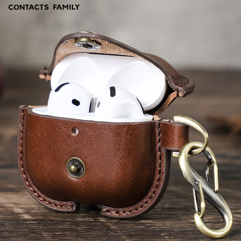 Carcasă din piele pentru AirPods 4, lucrată manual, protecție completă, compatibil cu Apple