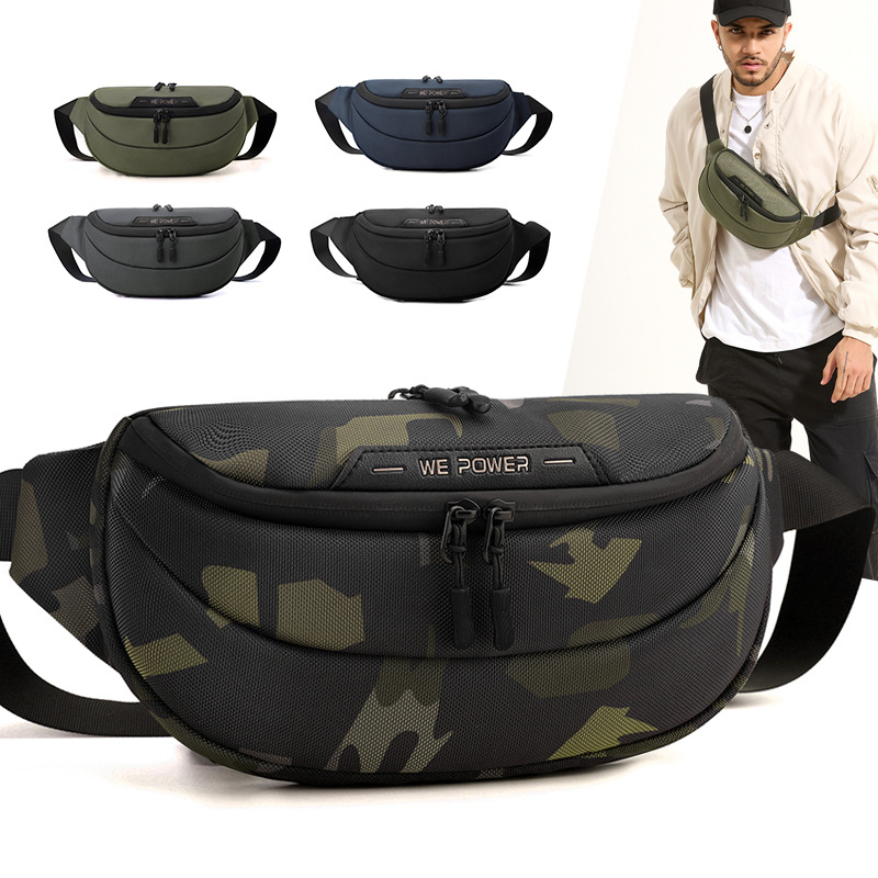 WEPOWER Nylonová vodeodolná pánska taška na hrudník pre každodenné použitie, zima 2024