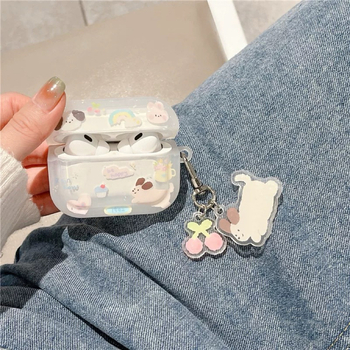 Prozirni TPU zaštitni kućište za AirPods 4 s dizajnom slatkog šteneta, Pro3