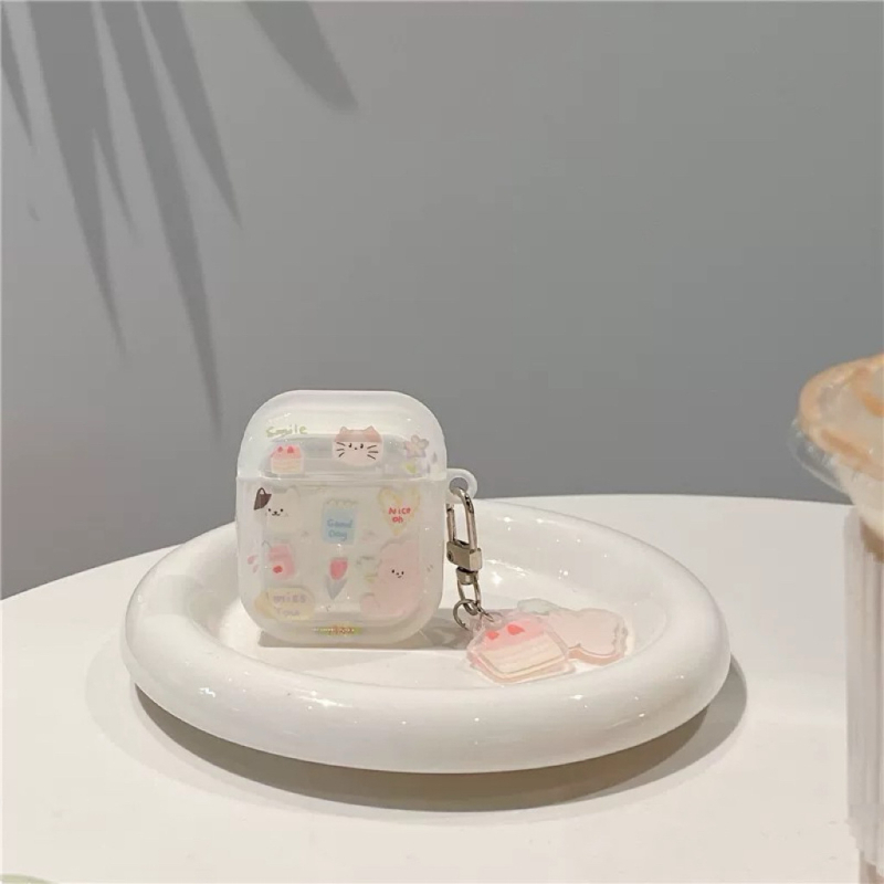 Prozirni TPU zaštitni kućište za AirPods 4 s dizajnom slatkog šteneta, Pro3