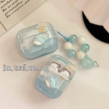 Carcasă de protecție TPU pentru AirPods Pro 2 și AirPods 2/3 — husă rigidă, design gravat cu balenă drăguță