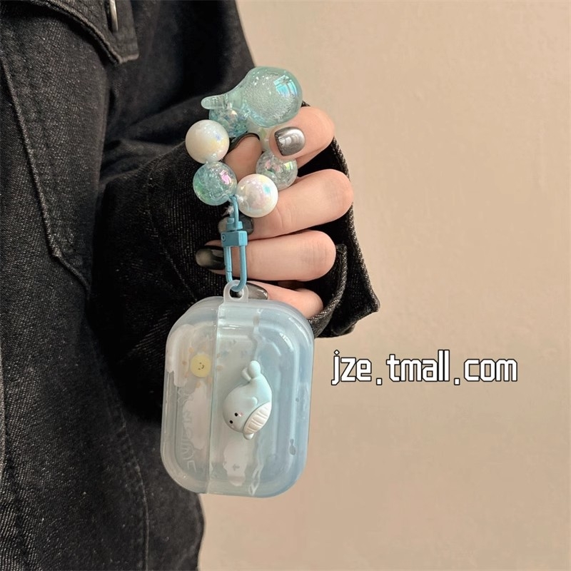Carcasă de protecție TPU pentru AirPods Pro 2 și AirPods 2/3 — husă rigidă, design gravat cu balenă drăguță